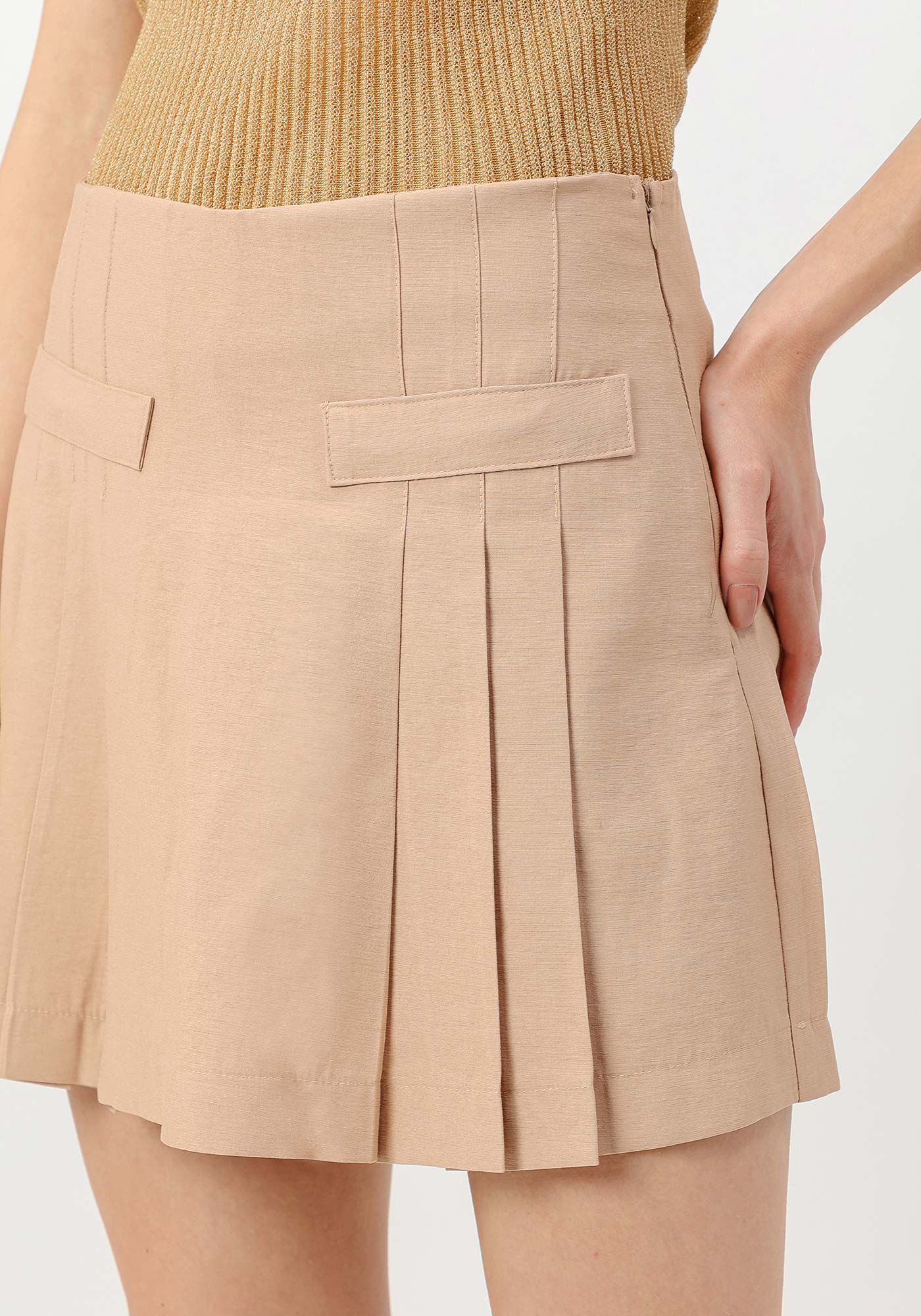 Shorts-Saia Cintura Alta com Pregas, , large.