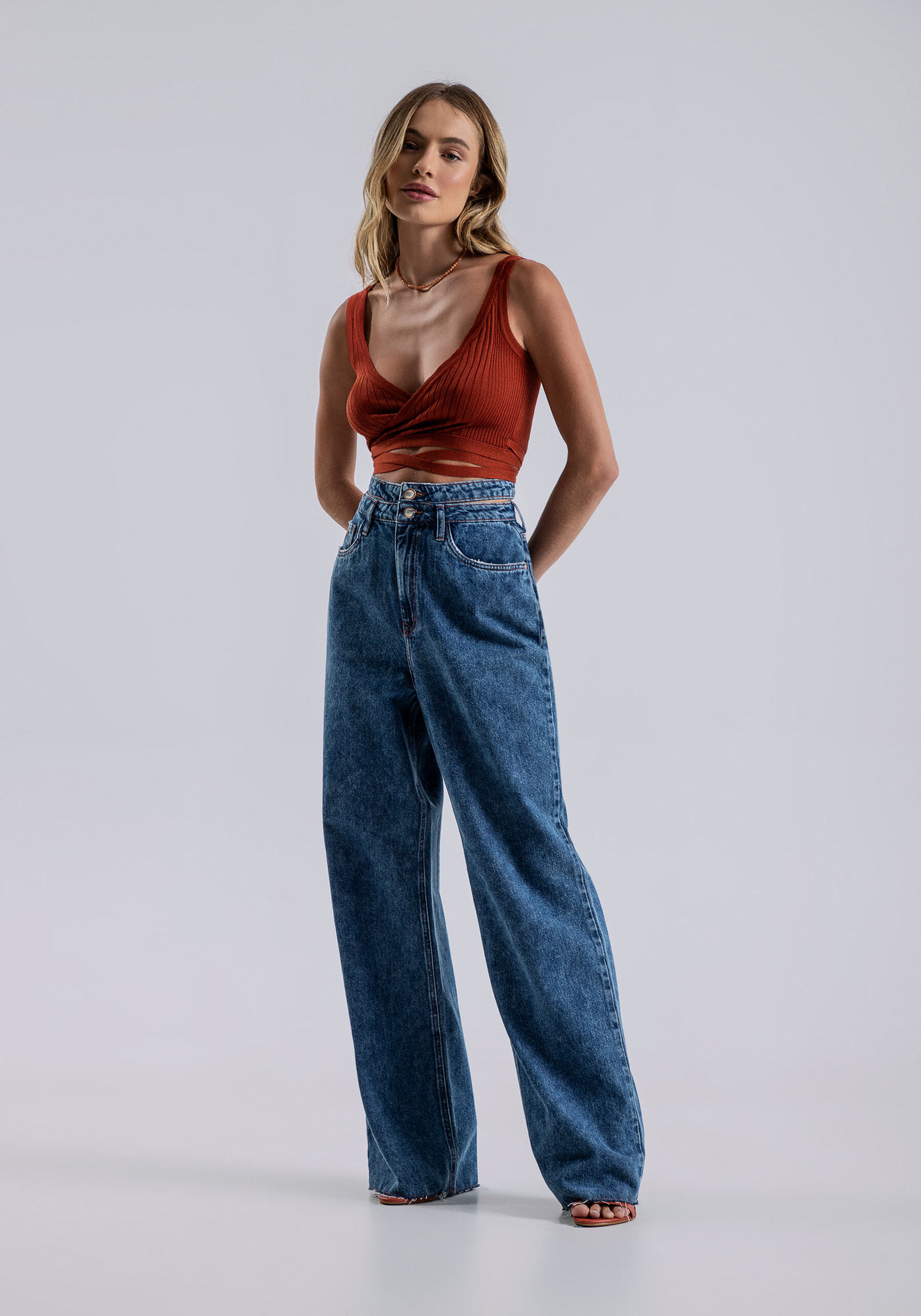 Blusa Transpassada Tricô Cropped, . Blusa Transpassada Tricô Cropped, , large.