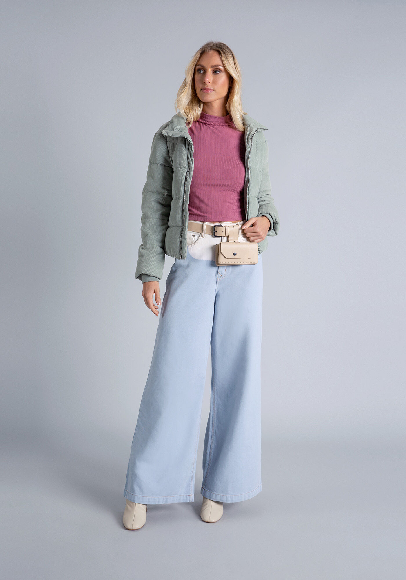 Blusa Manga 3/4 Gola Alta, , large.