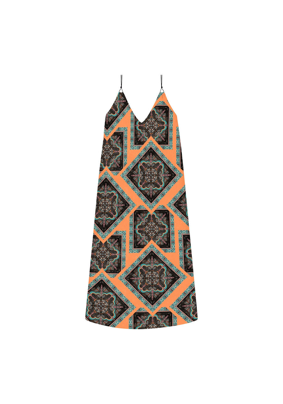 Vestido com Alças Mídi Estampa, . Vestido com Alças Mídi Estampa, , large.