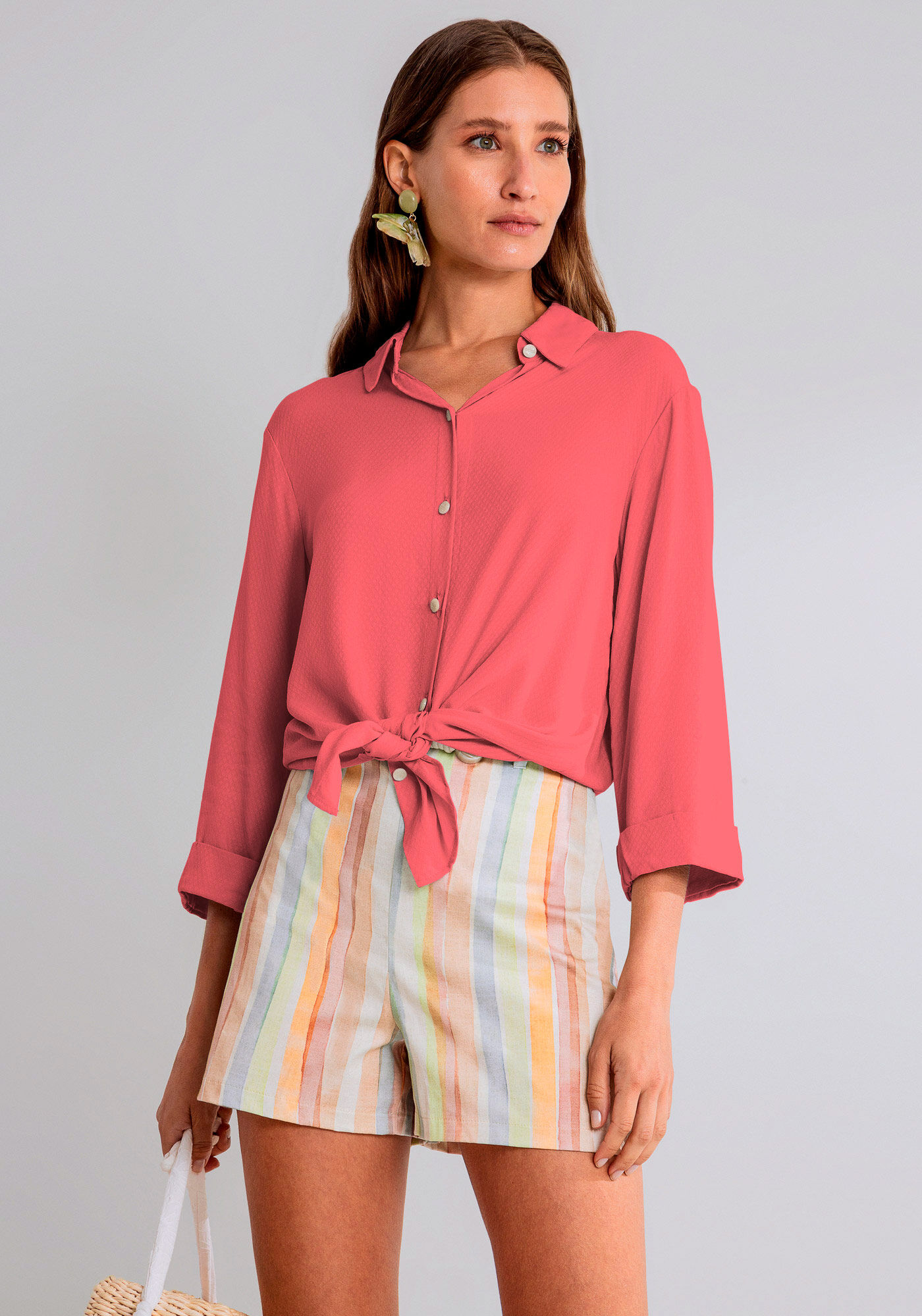 Camisa Tecido Rayon Stars Manga Curta, , large.