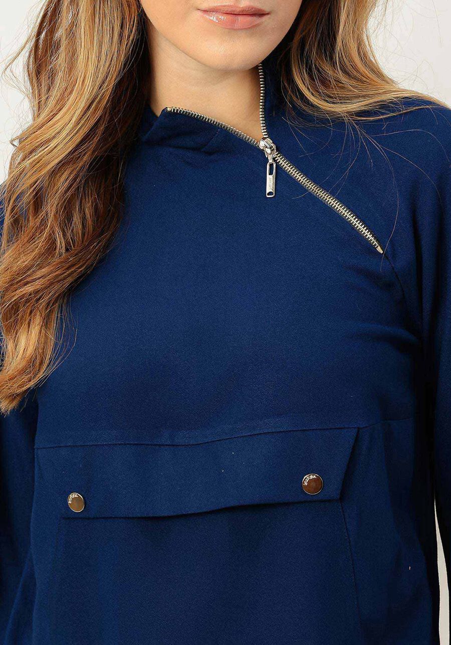 Conjunto em Crepe com Blusão e Calça Pantalona, AZUL STARRY. Conjunto em Crepe com Blusão e Calça Pantalona, AZUL STARRY, large.