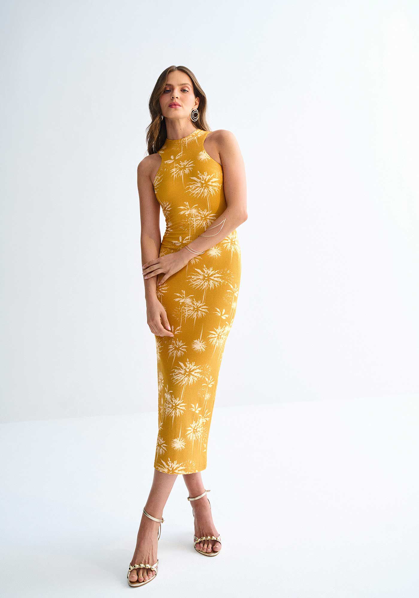 Vestido Midi Halter Neck Estampado, , large.