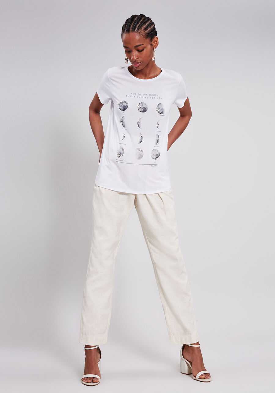 Blusa Estampa e Pérolas, BRANCO. Blusa Estampa e Pérolas, BRANCO, large.