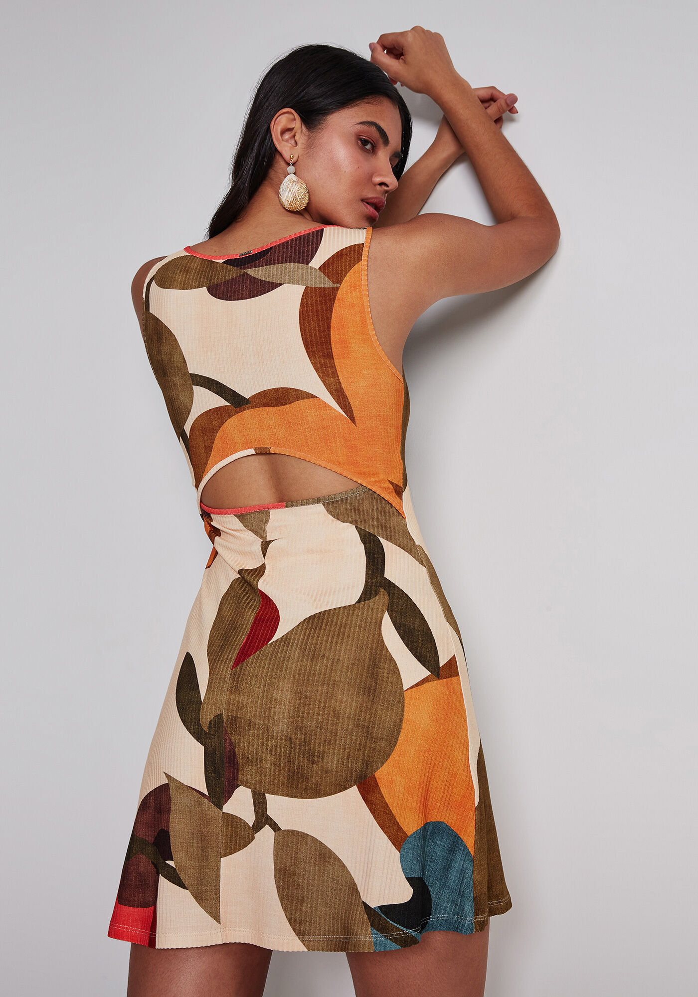 Vestido sem Mangas Estampa, , large.