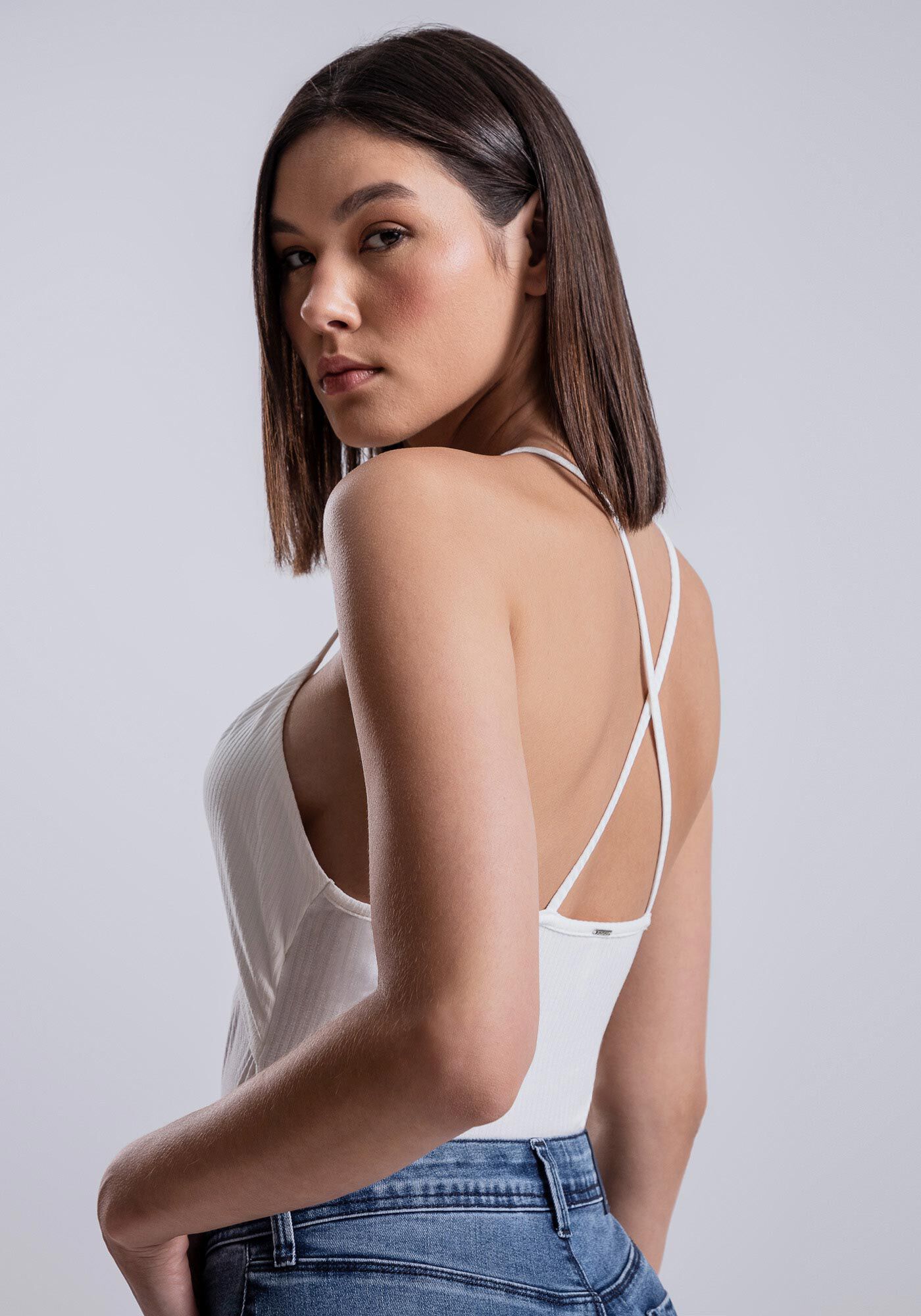 Body com Al&ccedil;as Canelado Cut Out, , large.