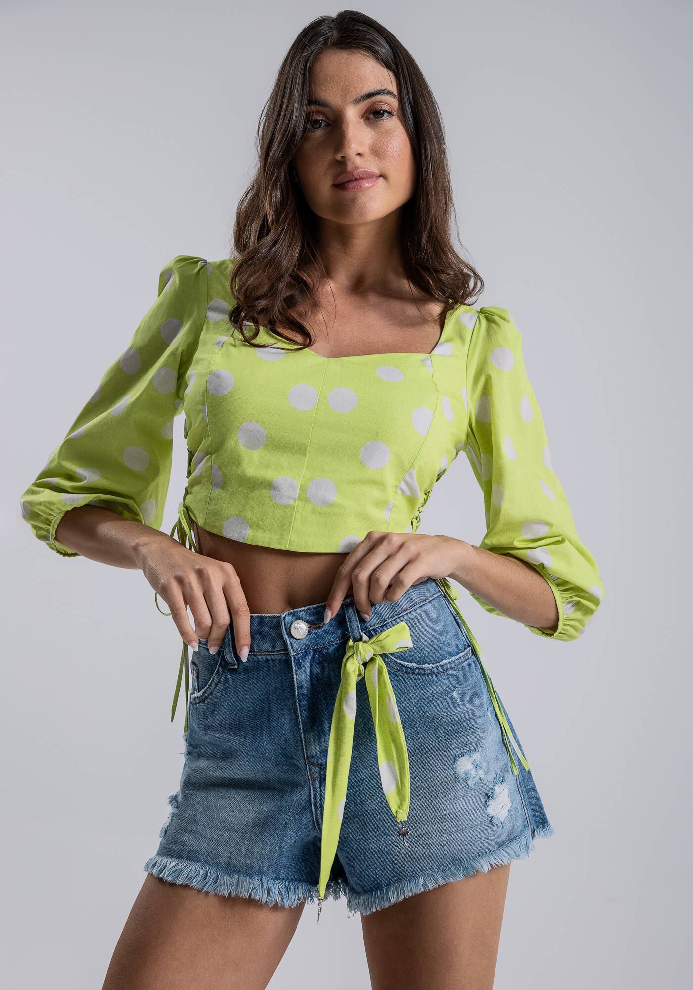 Shorts Jeans Miami com Len&ccedil;o Estampado, JEANS, large.