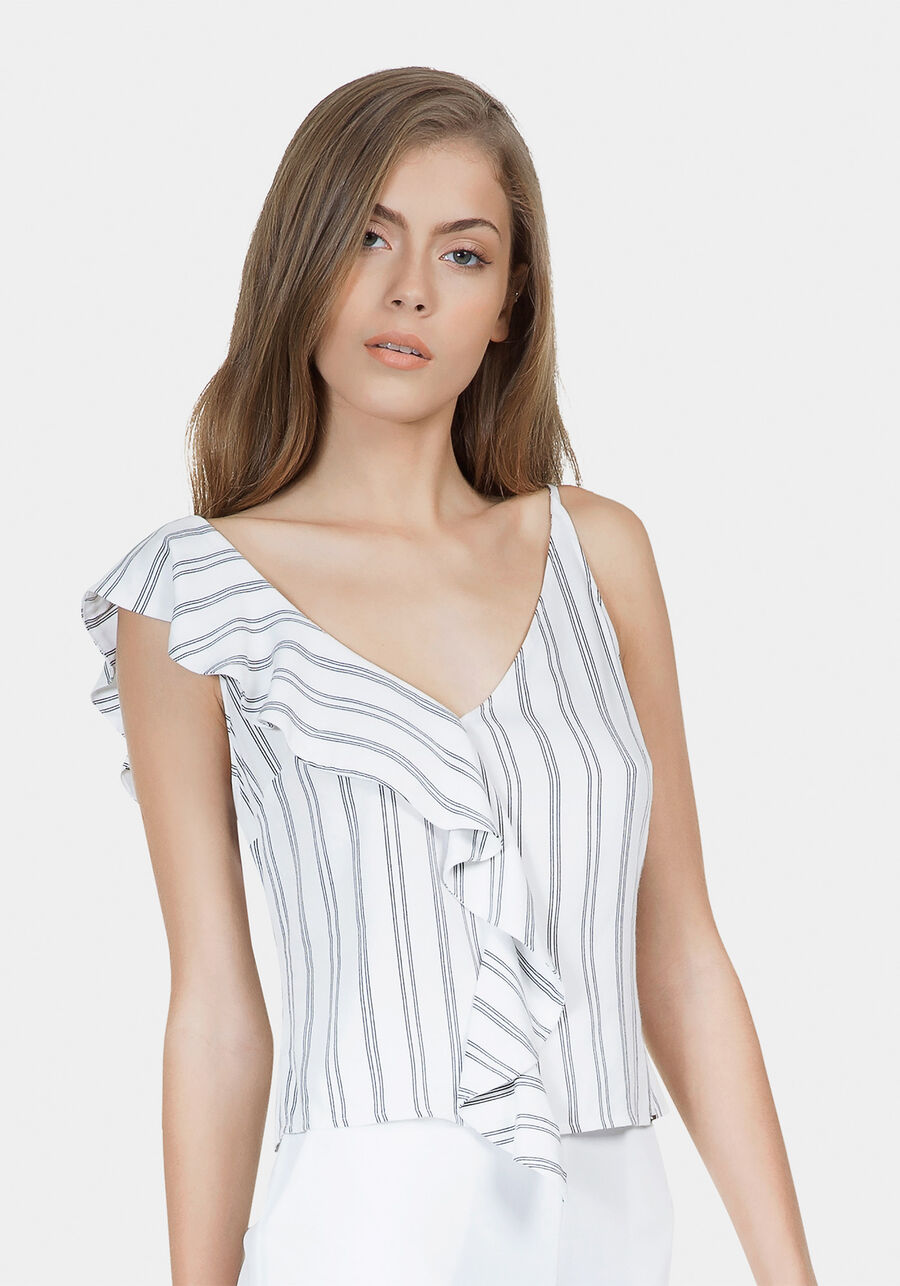 Blusa Estampada Babado Tecido, . Blusa Estampada Babado Tecido, , large.