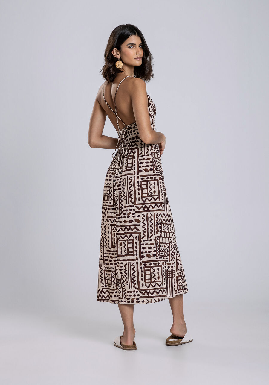 Vestido com Alças em Viscose Midi, . Vestido com Alças em Viscose Midi, , large.