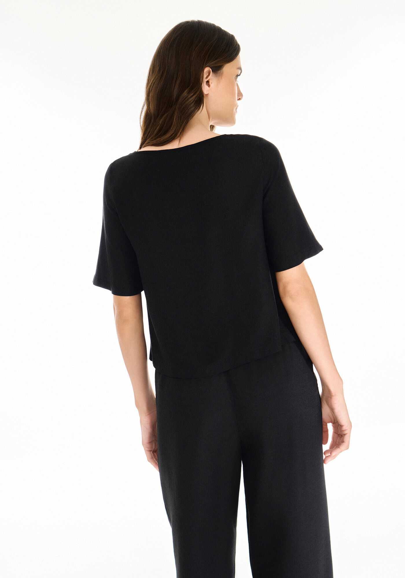 Blusa Oversized em Viscose com Strass MOVE Fitness, PRETO REATIVO, large.