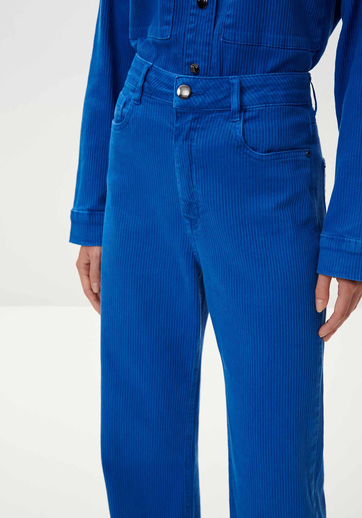 Cal&ccedil;a Cotel&ecirc; Wide Leg com Cintura Super Alta, AZUL BLUE BELL, large.