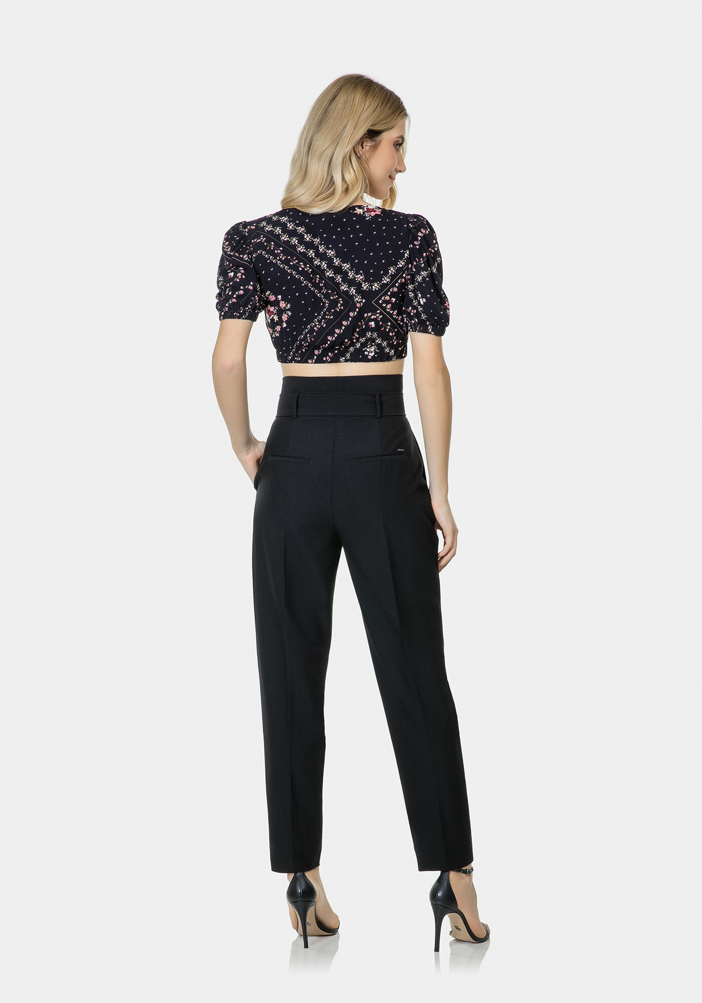 Blusa Cropped Estampada Tecido, , large.