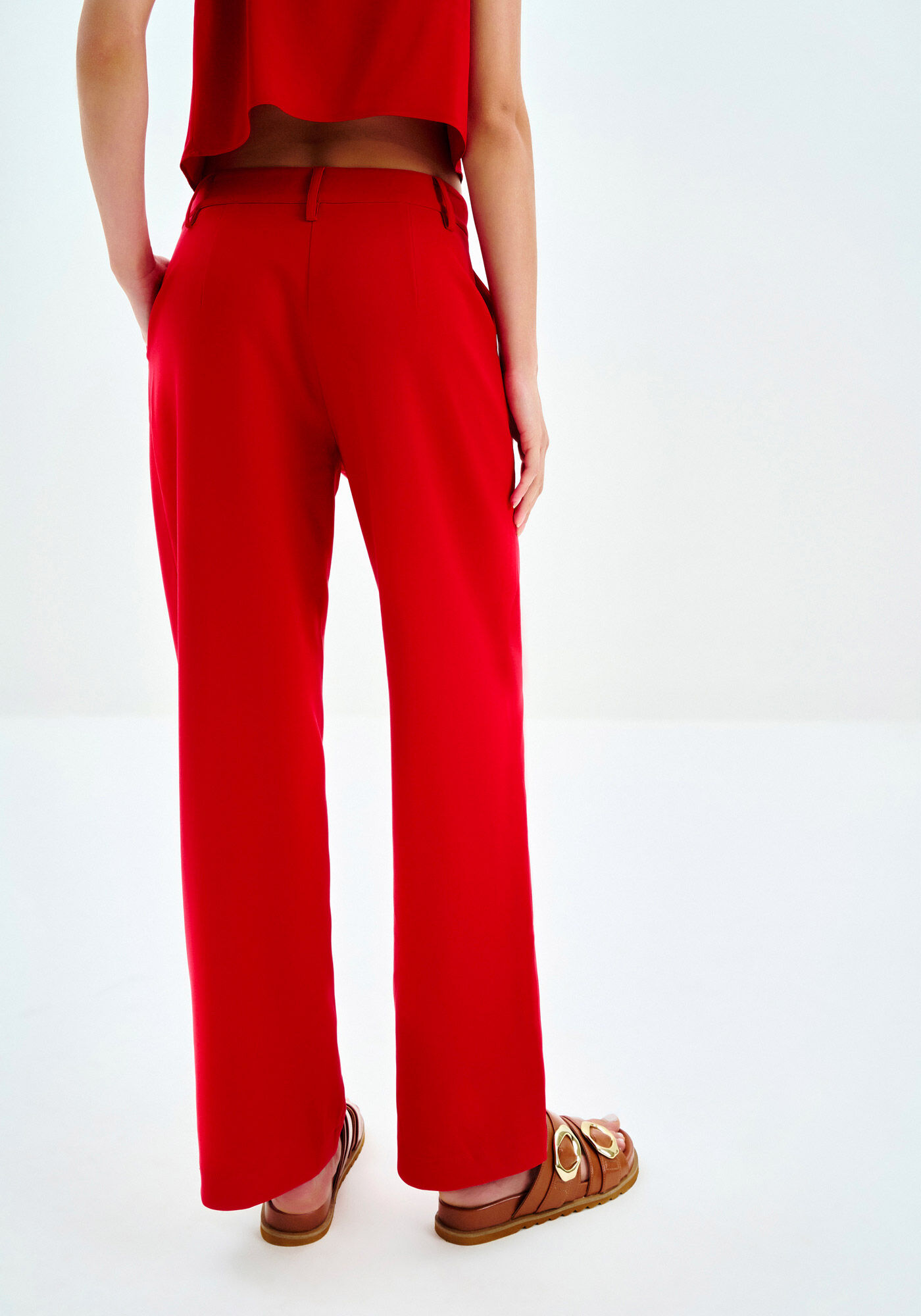 Cal&ccedil;a Reta Alfaiataria com Cintura M&eacute;dia, , large.