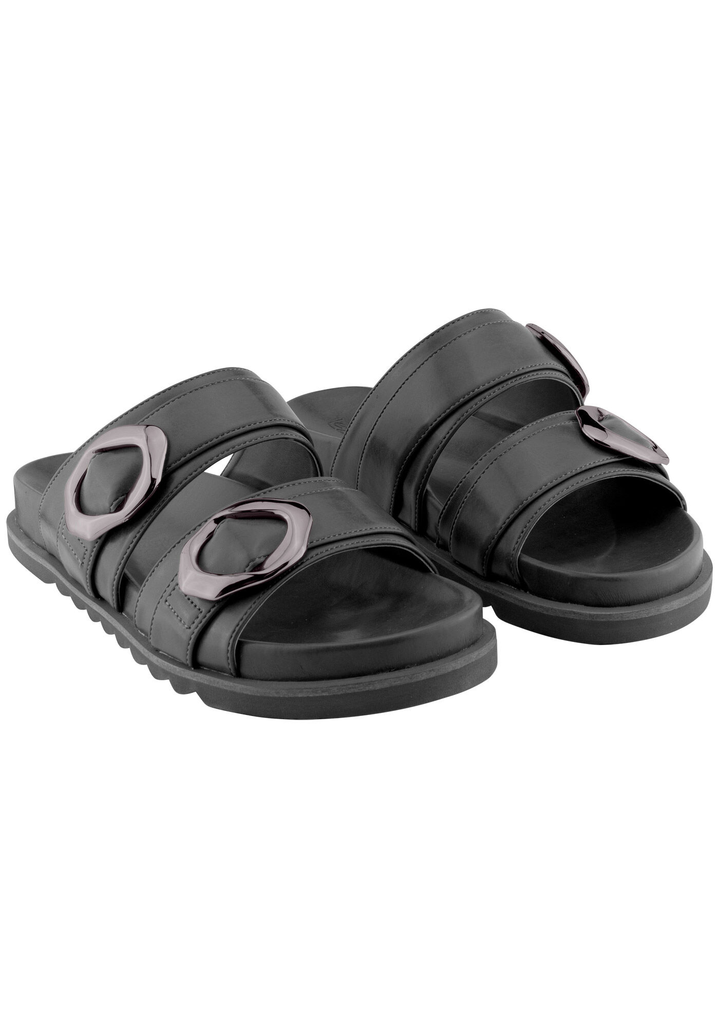 Rasteira Slide Dupla com Fivela, , large.