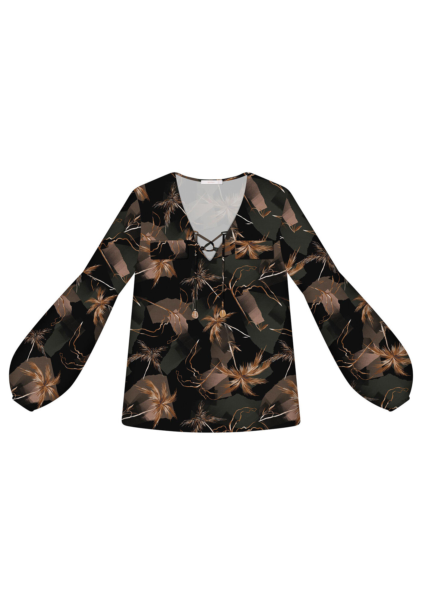 Blusa Manga Longa Estampada, , large.