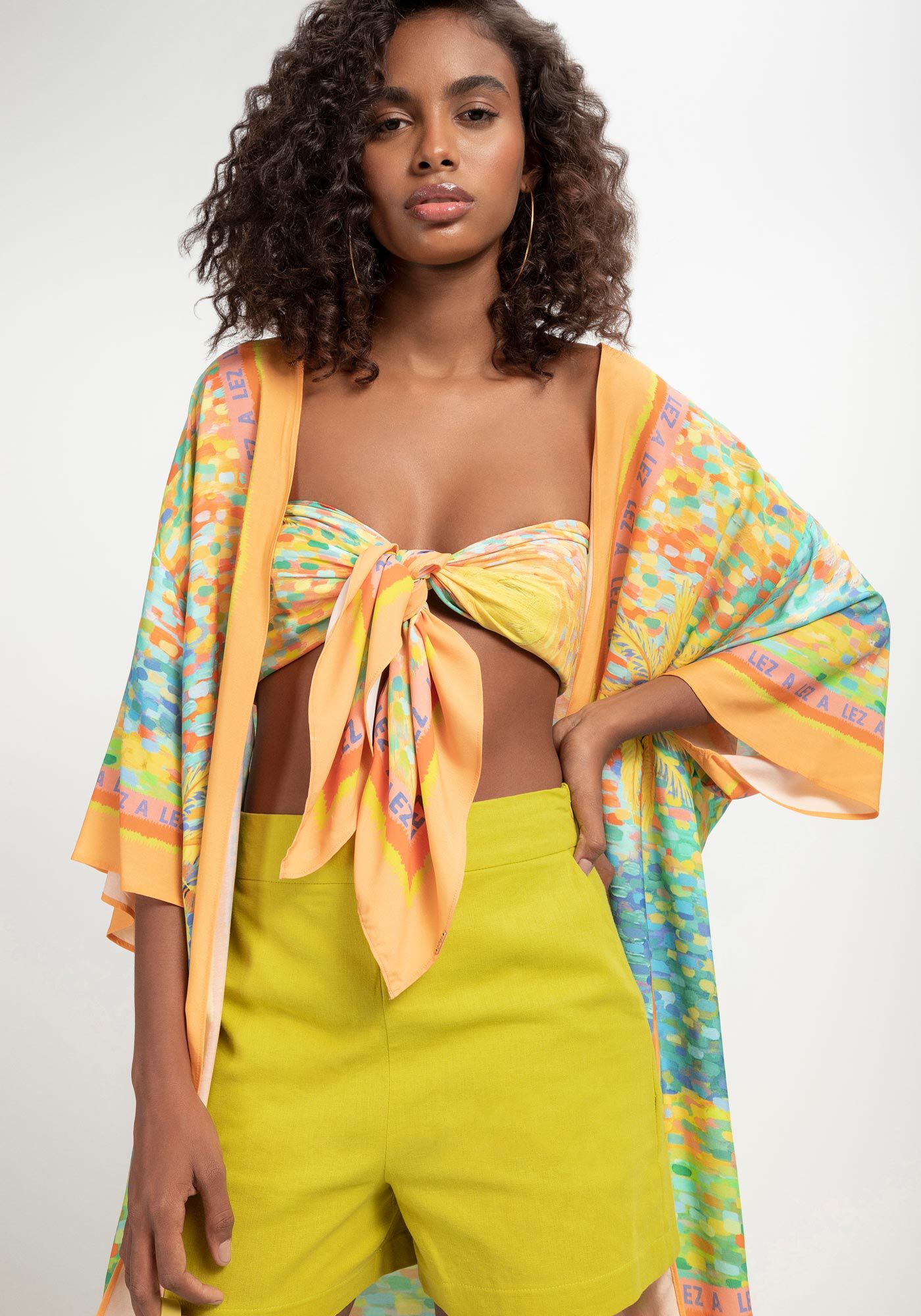 Shorts Cintura Alta em Linho Minimal, , large.