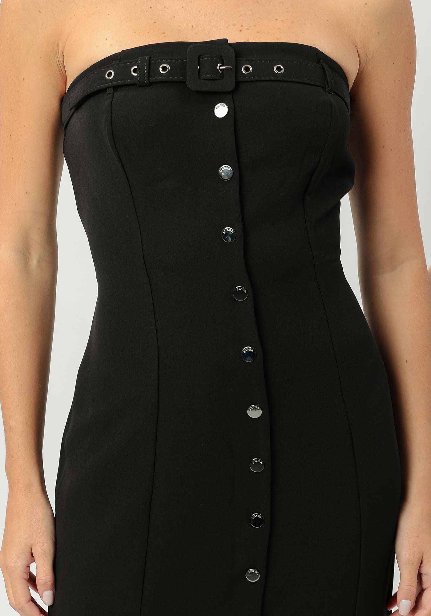 Vestido Longo com Cinto Decote, , large.