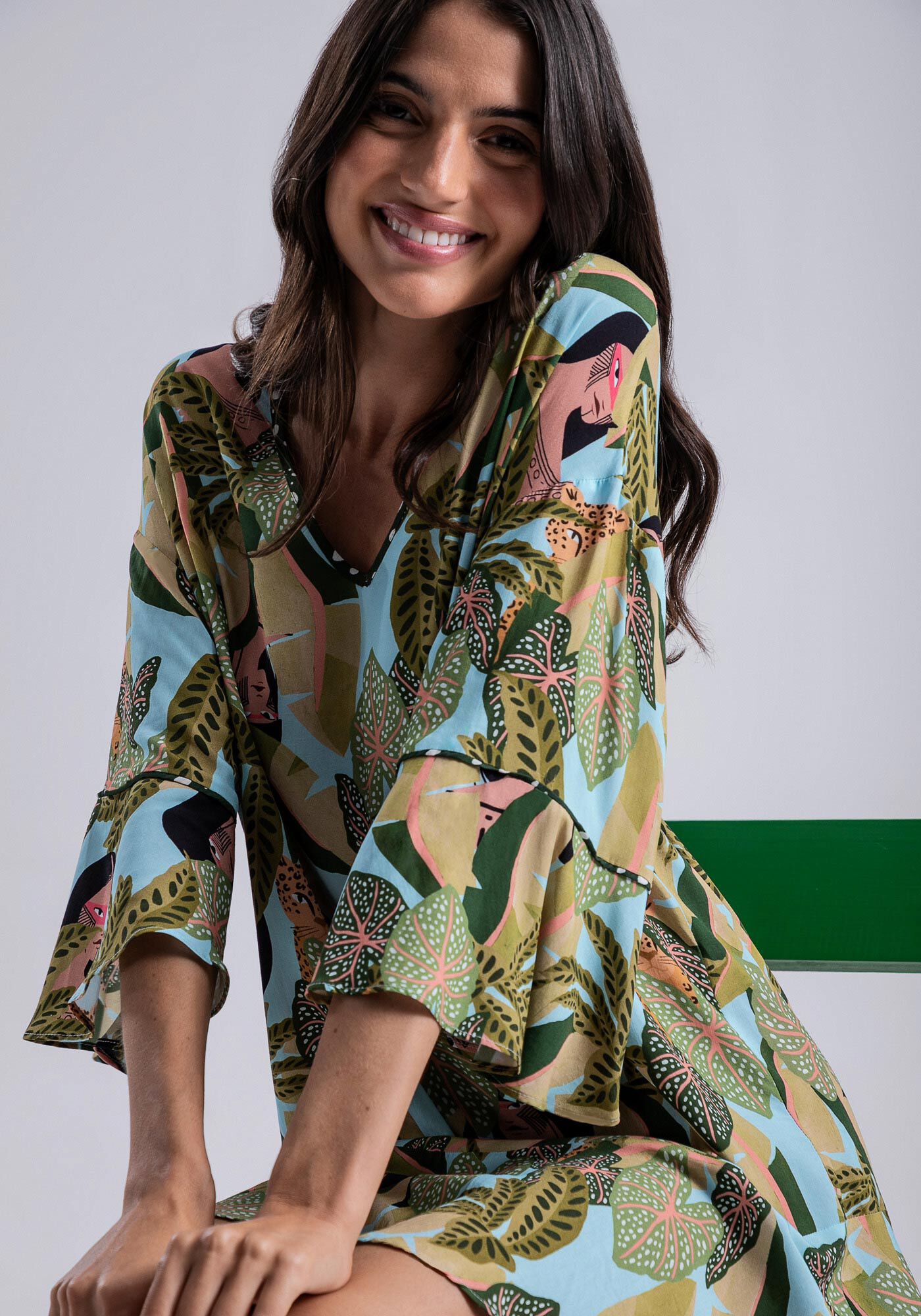 Vestido larguinho curto top