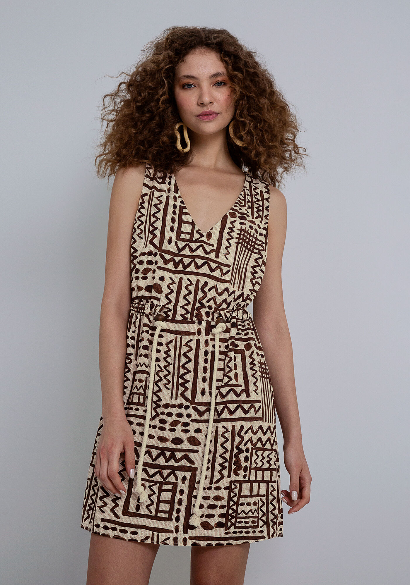 Vestido com Cord&atilde;o Cintura, RUPESTRE, large.