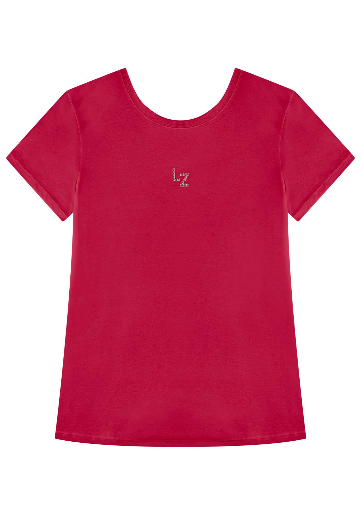 Blusa T-shirt De Mangas Curtas Em Algod&atilde;o Com Assinatura, , large.