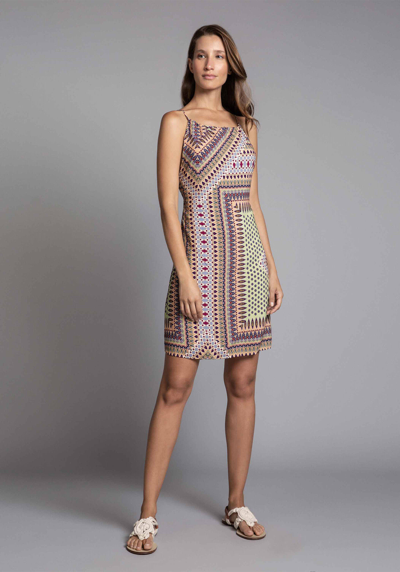 Vestido com Al&ccedil;as Estampa, , large.