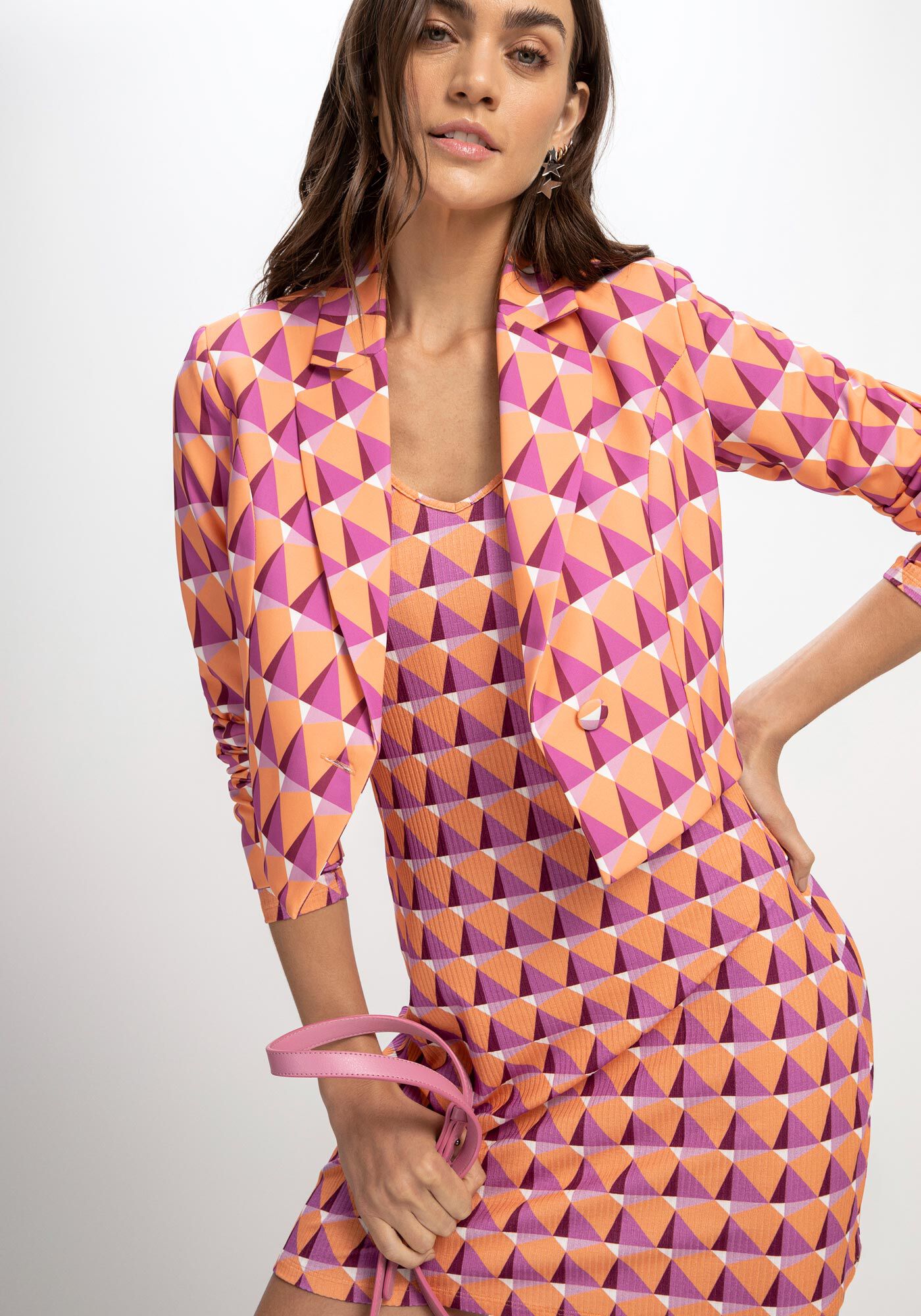 Vestido Curto Canelado com Manga Longa, ICEBERG, large.