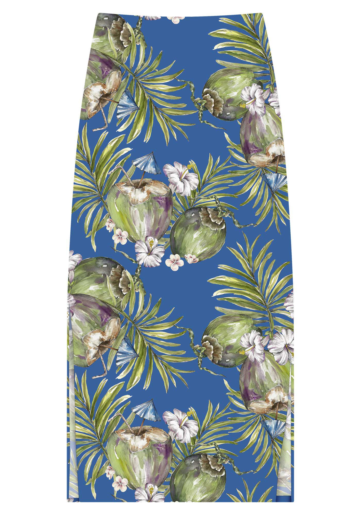 Saia Midi Justa Canelada com Fenda, , large.