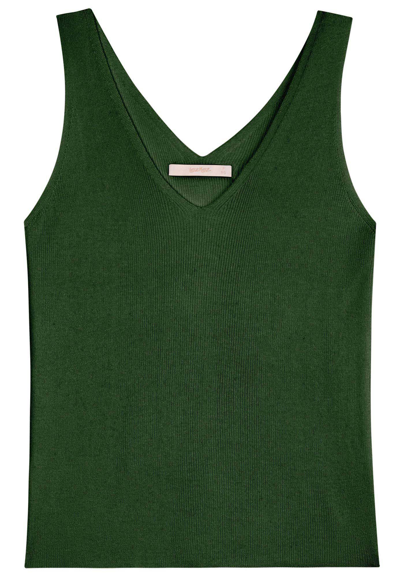 Blusa com Al&ccedil;as em Tric&ocirc; com Decote V, , large.