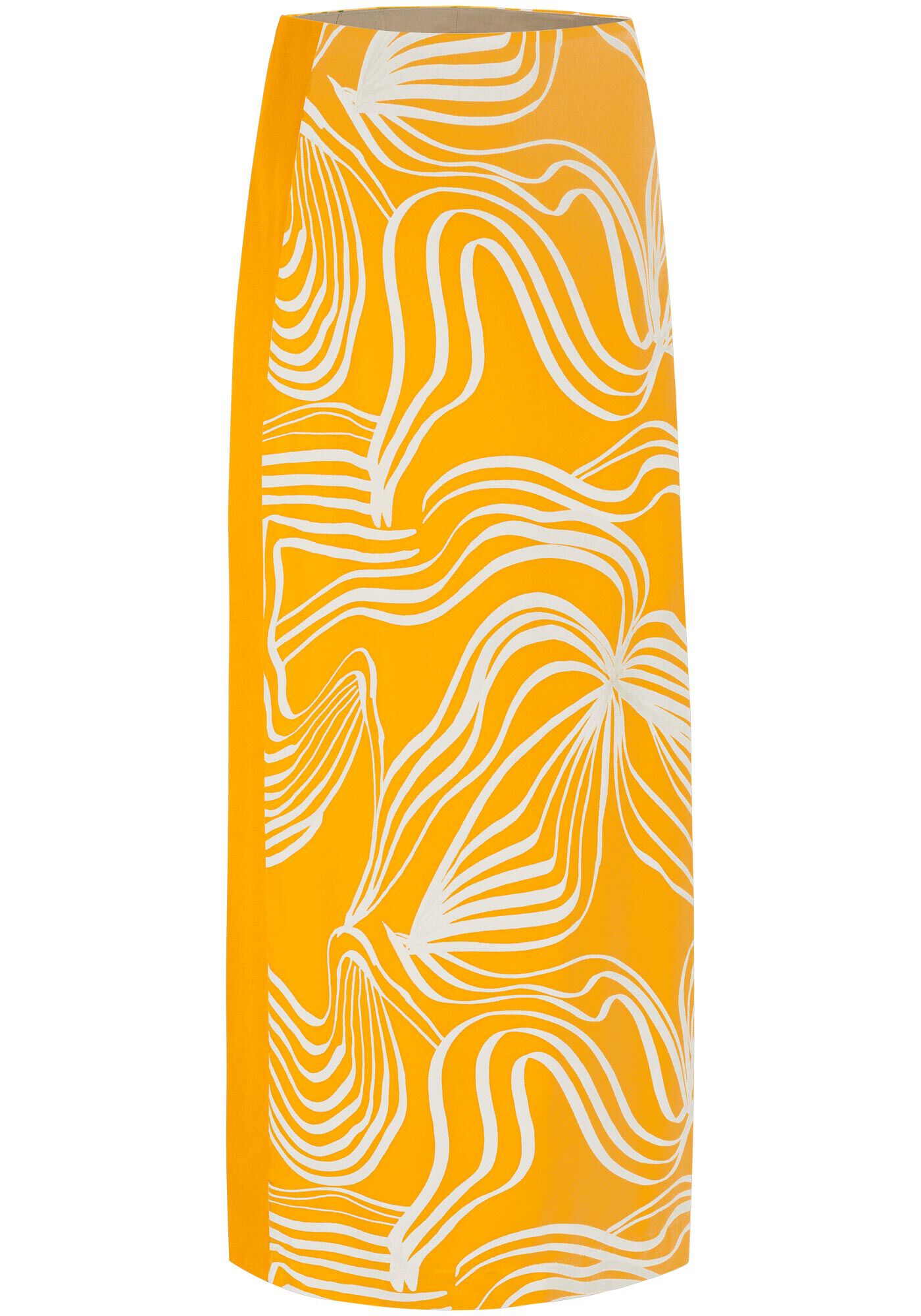 Saia Midi em Crepe Estampada com Recorte Lateral, , large.