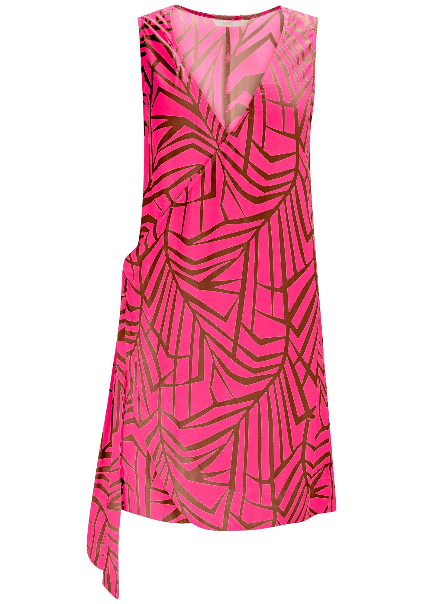 Vestido Curto Sa&iacute;da de Praia Transpassado Estampado, , large.