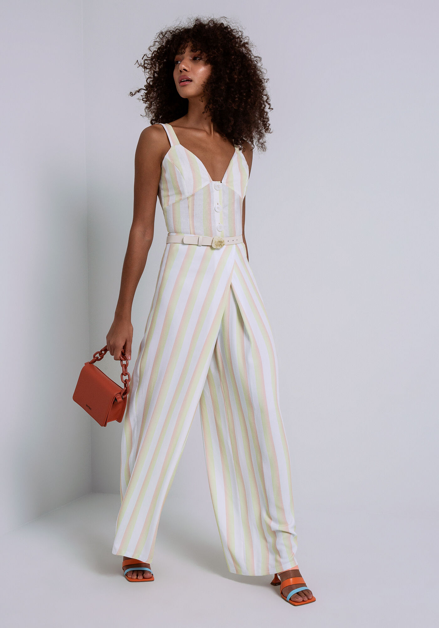 Blusa com Al&ccedil;as em Linho com Bot&otilde;es, BELO JARDIM, large.