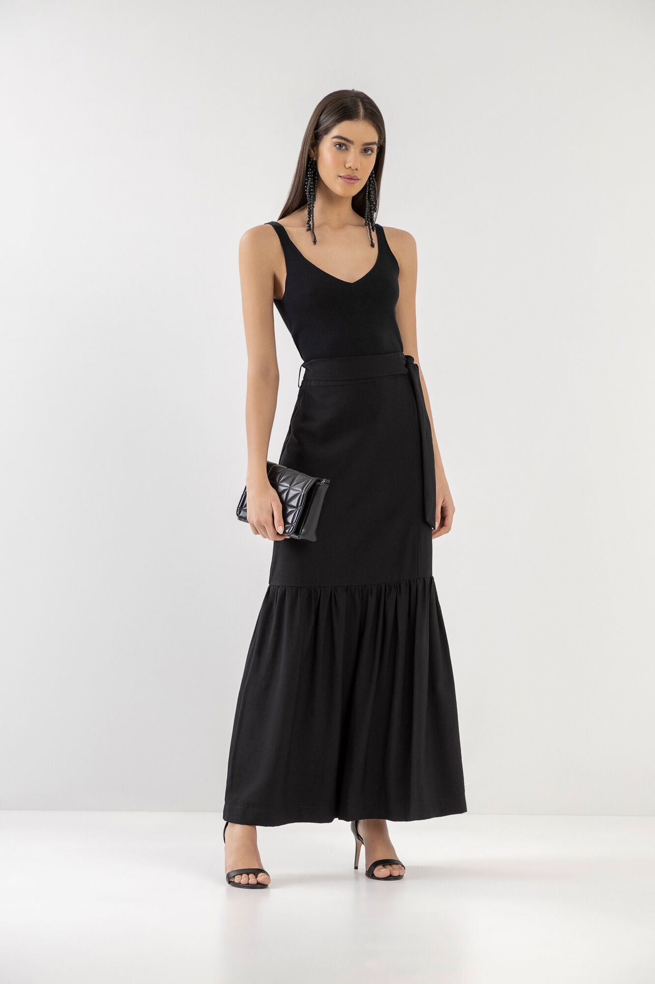 Blusa Cropped em Tric&ocirc; com Decote V, , large.