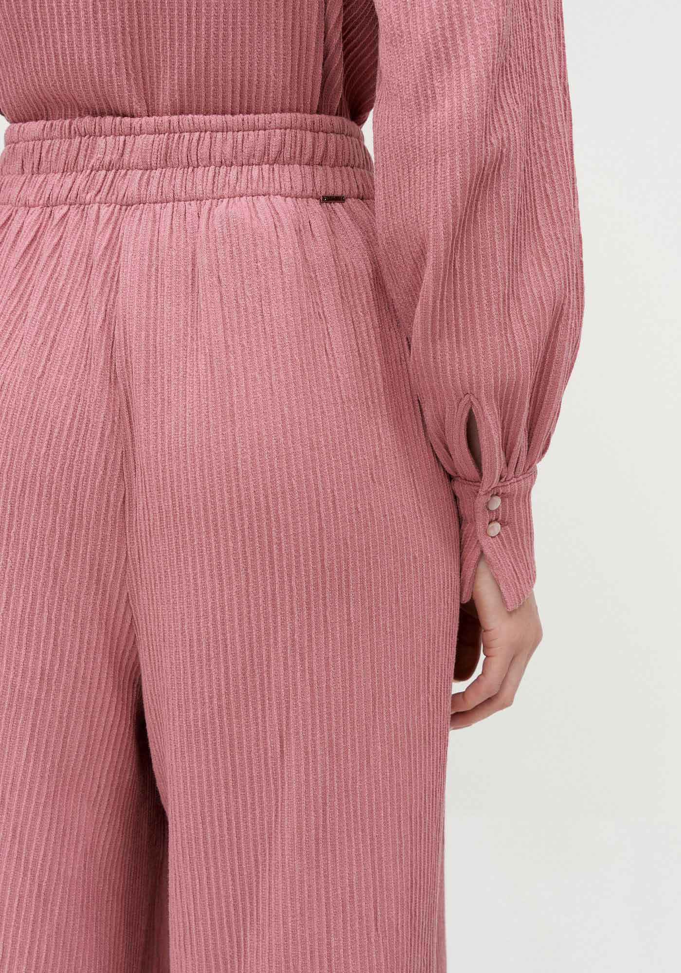 Cal&ccedil;a Pantalona em Malha com Bolsos, ROSA ARABESQUE, large.