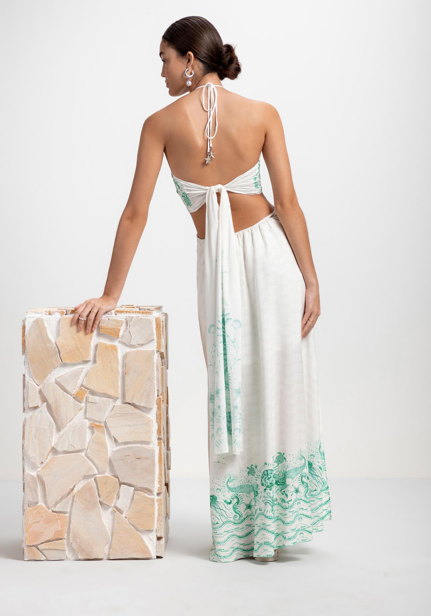 Vestido Midi Frente &Uacute;nica Viscose com Cut Out, MARINA, large.