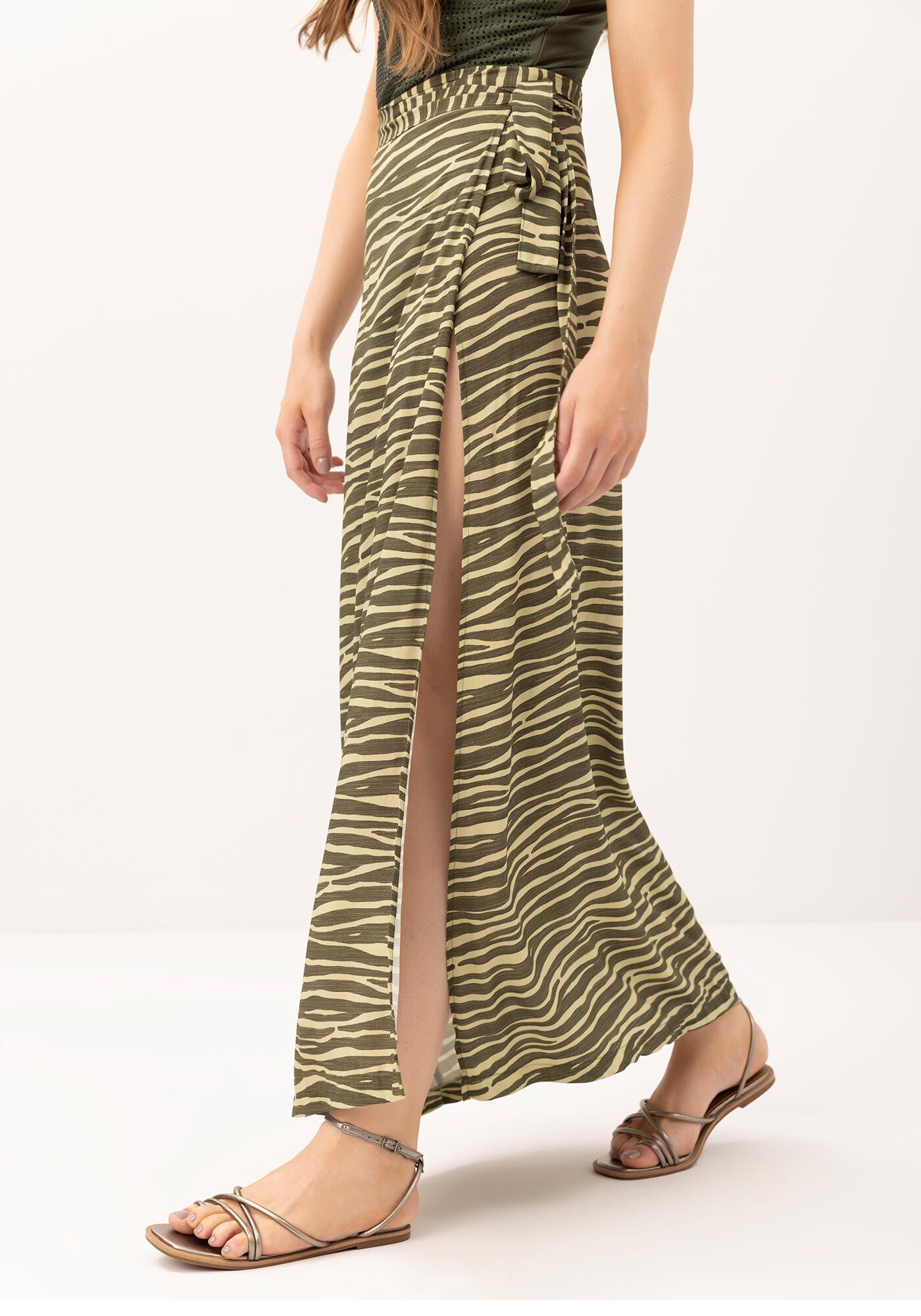 Saia Longa Transpassada Sa&iacute;da de Praia Animal Print, , large.