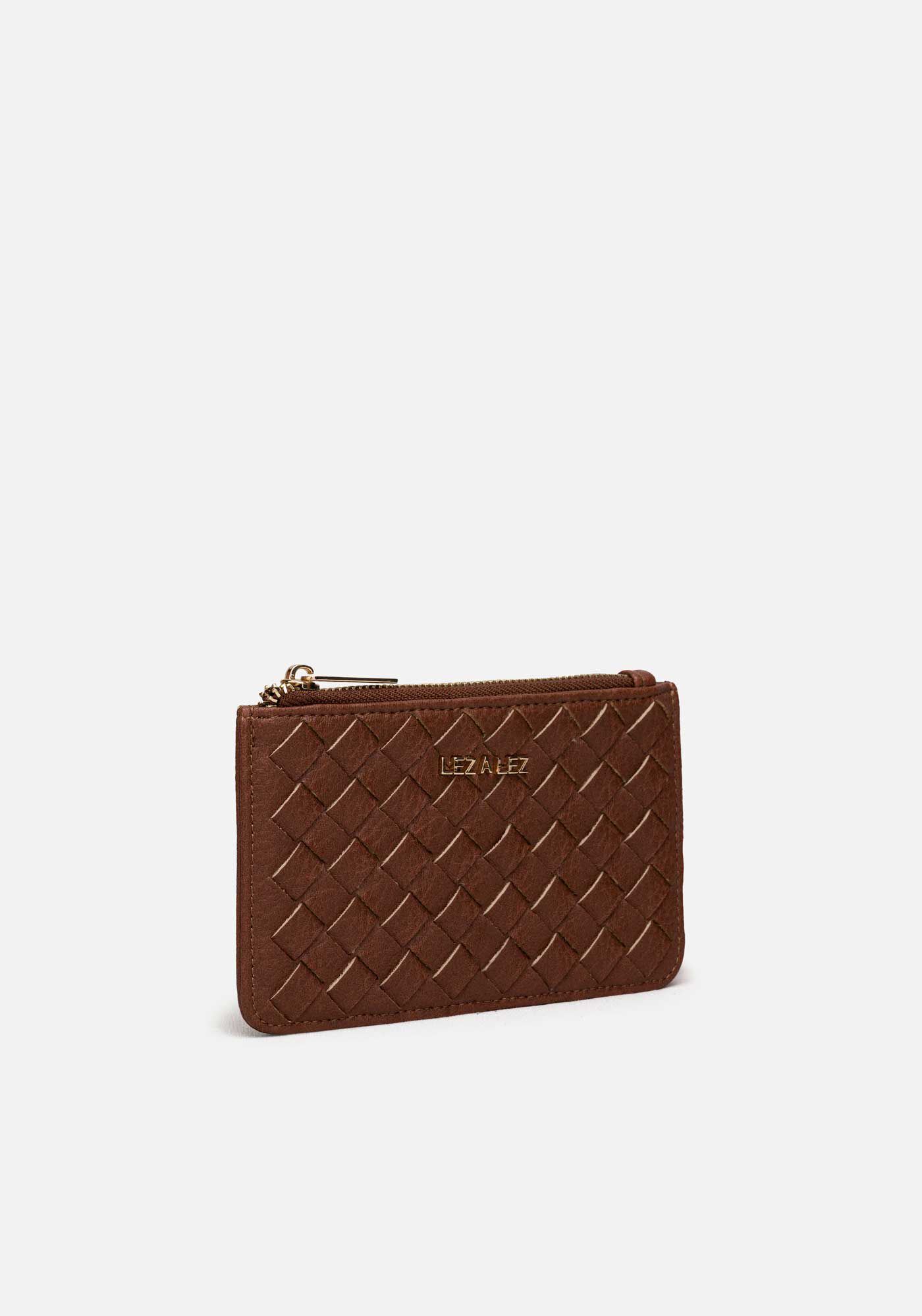 Carteira Pequena Retangular Tran&ccedil;ada Com Z&iacute;per, , large.