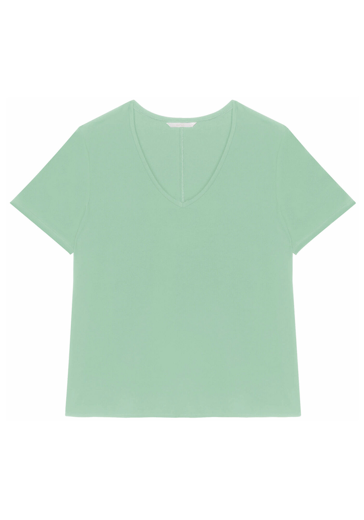 Blusa Manga Curta em Viscose com Decote V B&aacute;sica, , large.