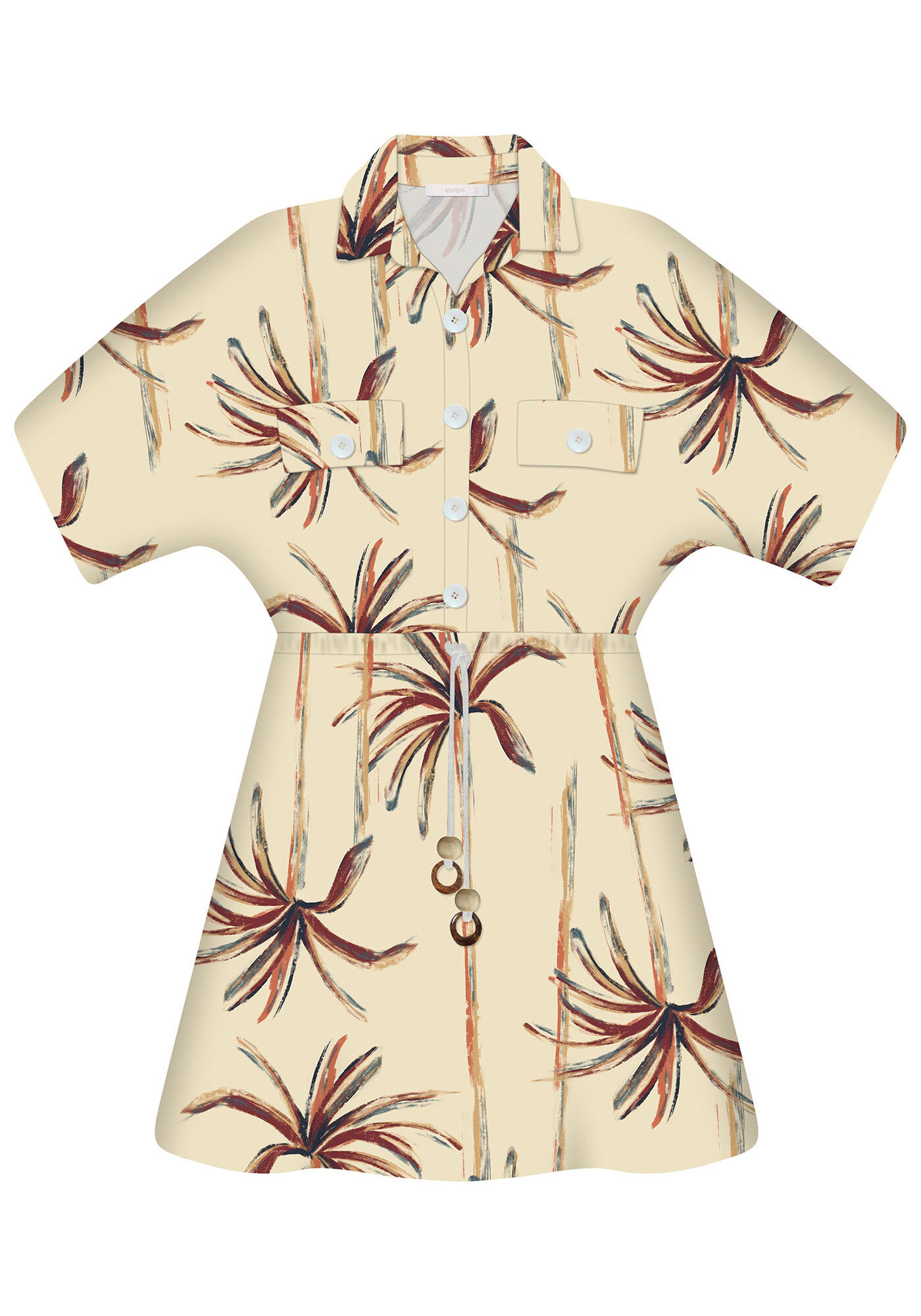 Vestido Bot&otilde;es Linho Estampa, , large.