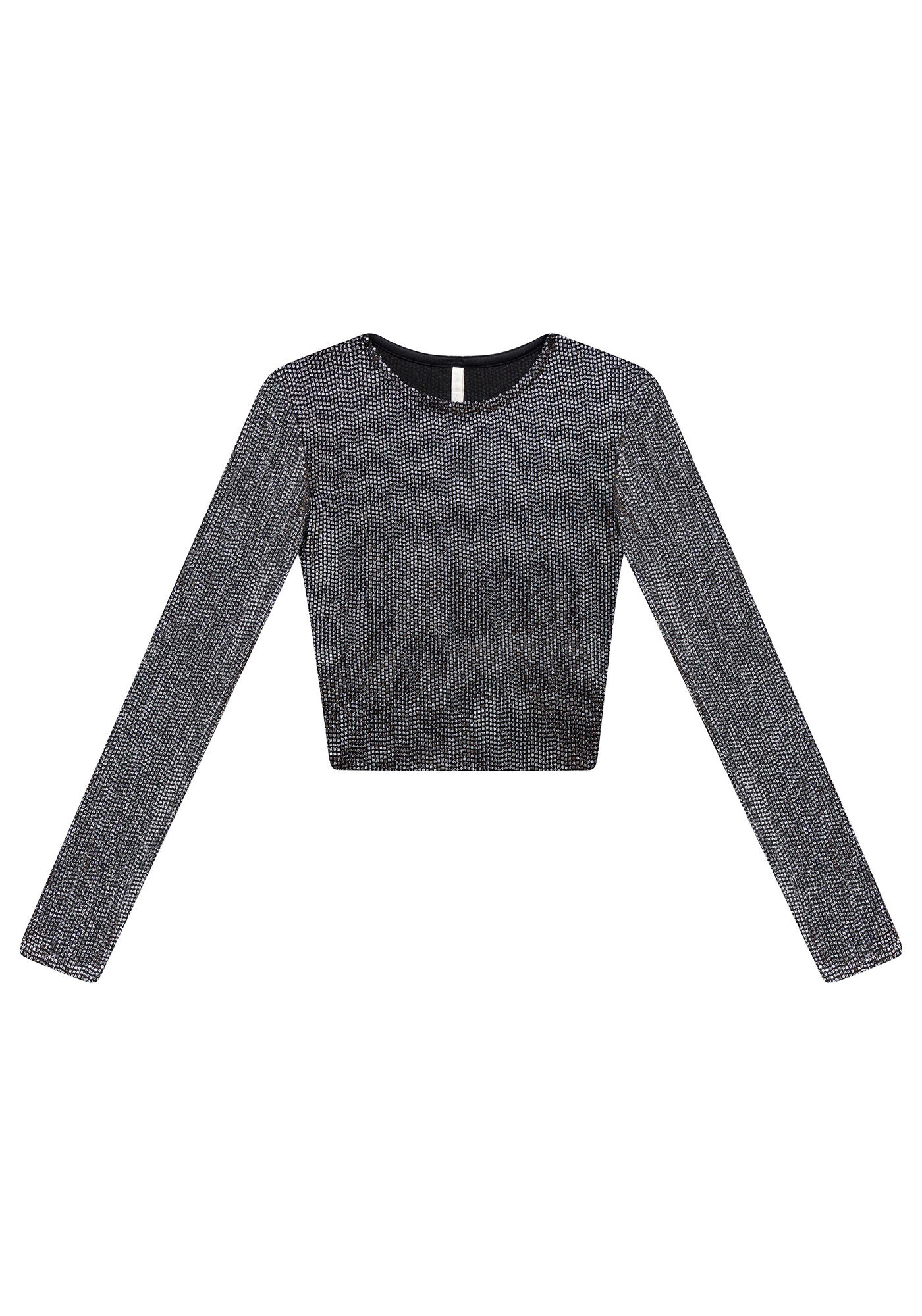 Blusa Cropped Paet&ecirc;s Manga Longa, , large.