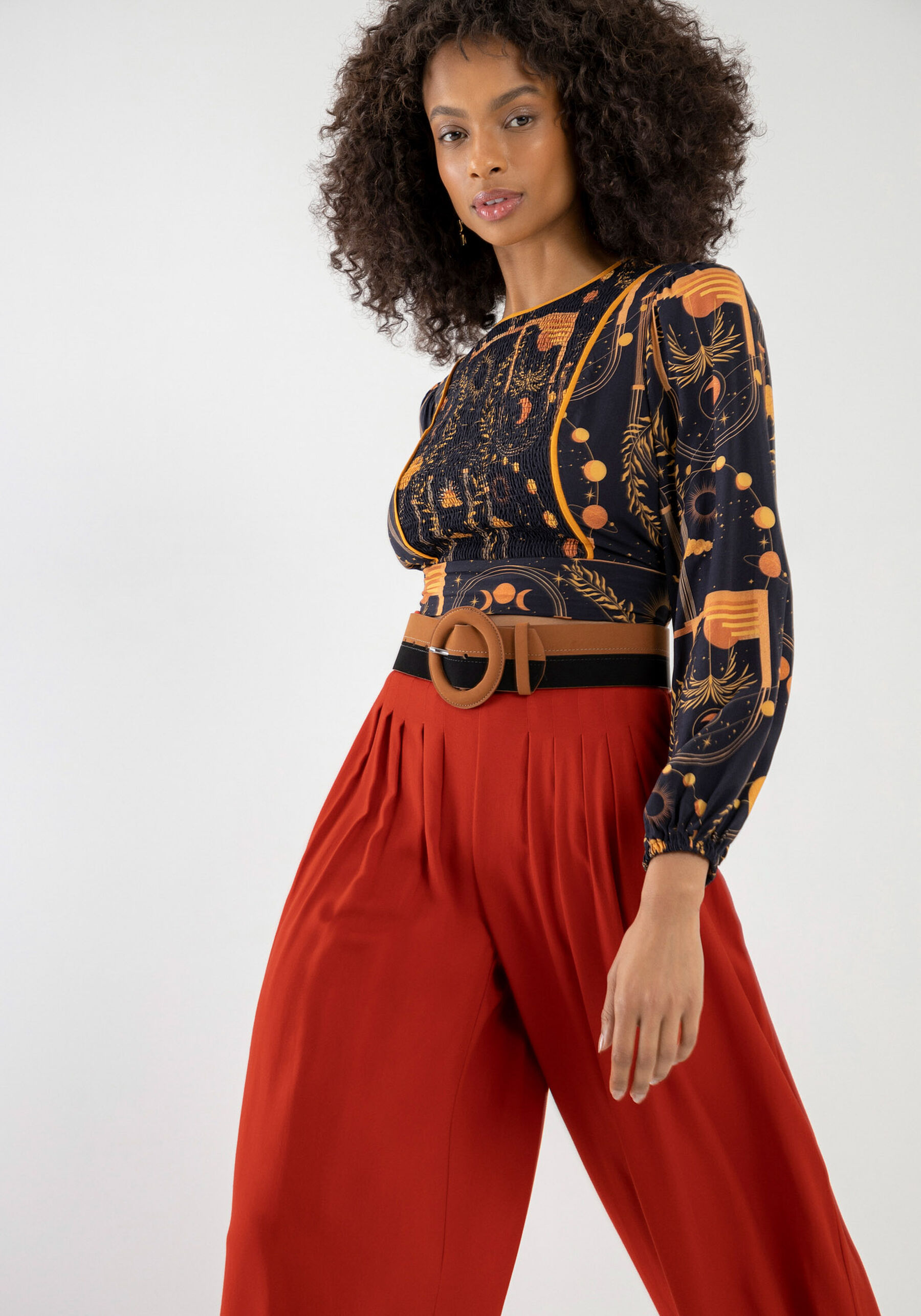 Calça Pantalona Máxi em Viscose com Cintura Alta, . Calça Pantalona Máxi em Viscose com Cintura Alta, , large.