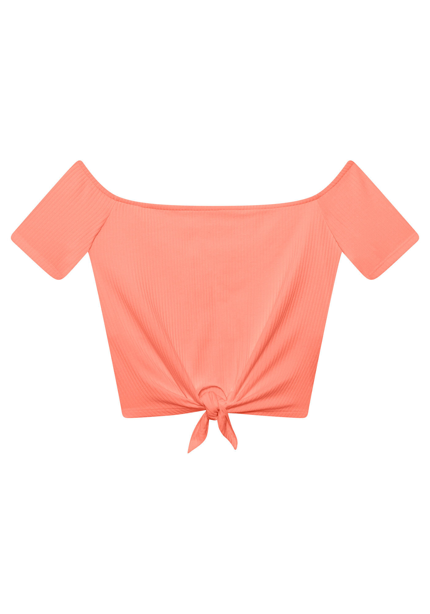 Blusa Cropped Ombro a Ombro Salm&atilde;o Moscou, , large.