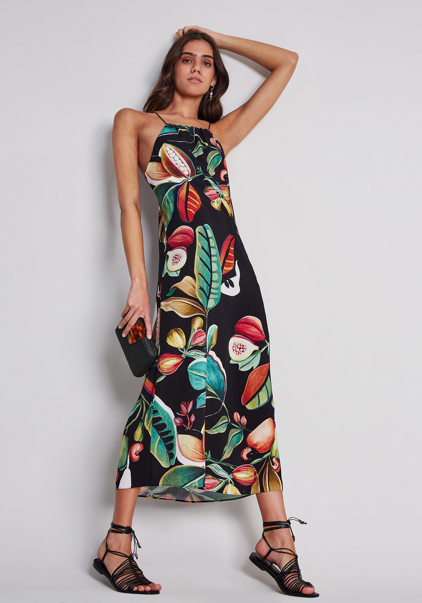 Vestido com Al&ccedil;as M&iacute;di Estampa, , large.