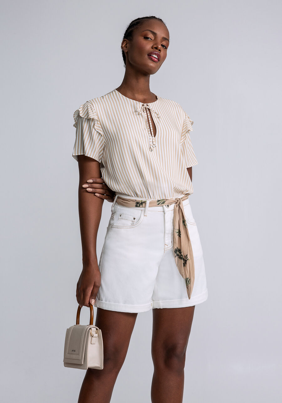 Bermuda Boyfriend Venice Cinto, OFF WHITE. Bermuda Boyfriend Venice Cinto, OFF WHITE, large.