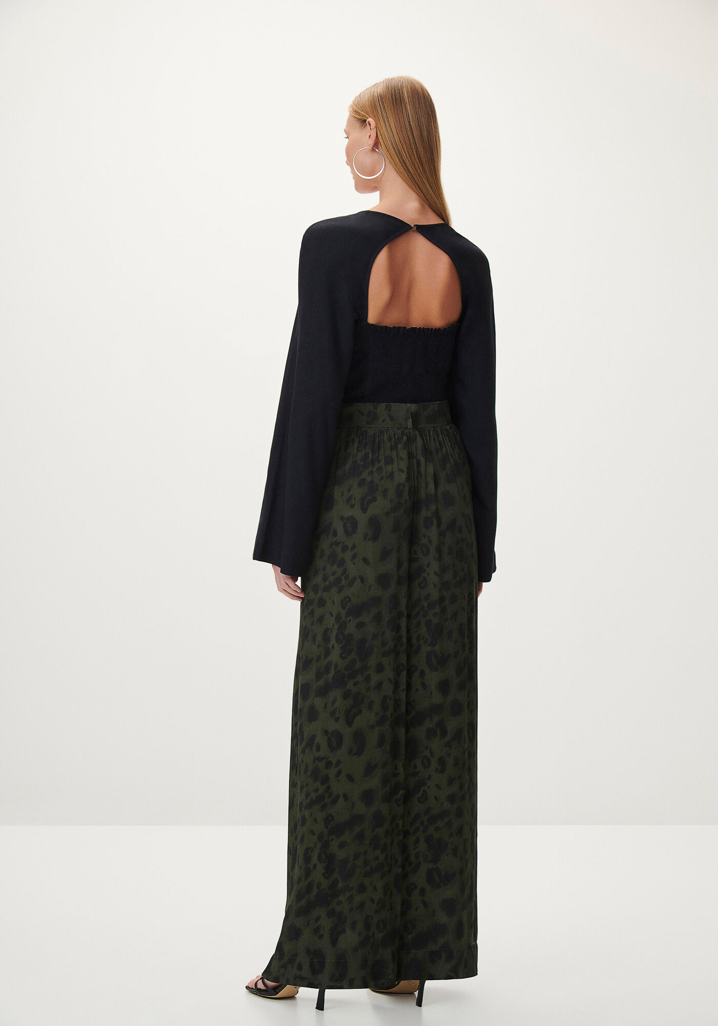 Blusa Manga Longa Flare com Decote Quadrado, , large.