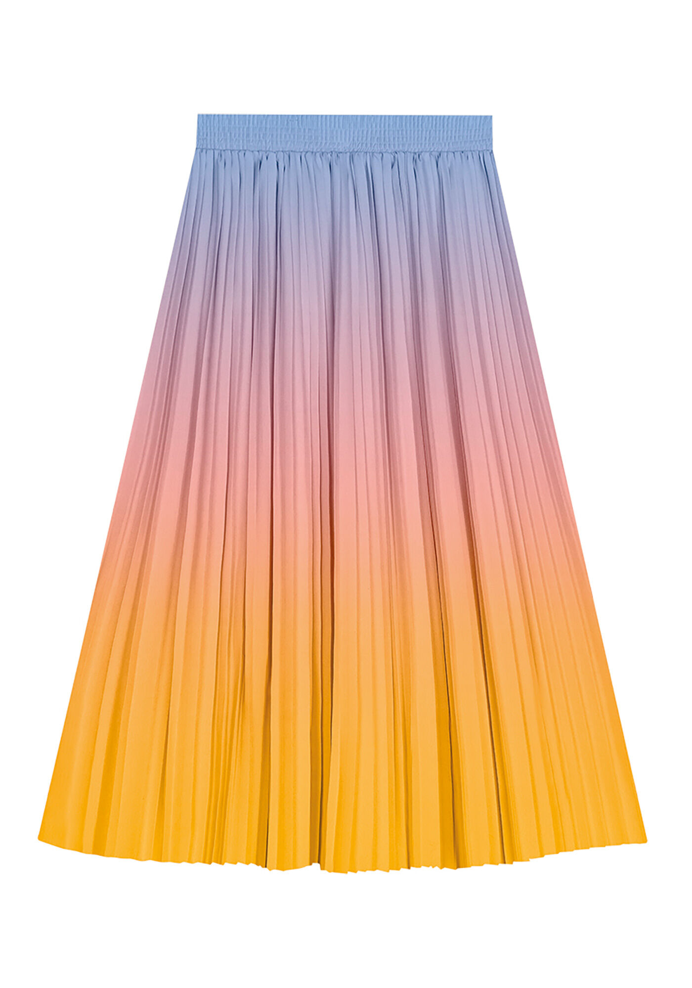 Saia Midi Plissada Estampada com Cintura Alta, , large.