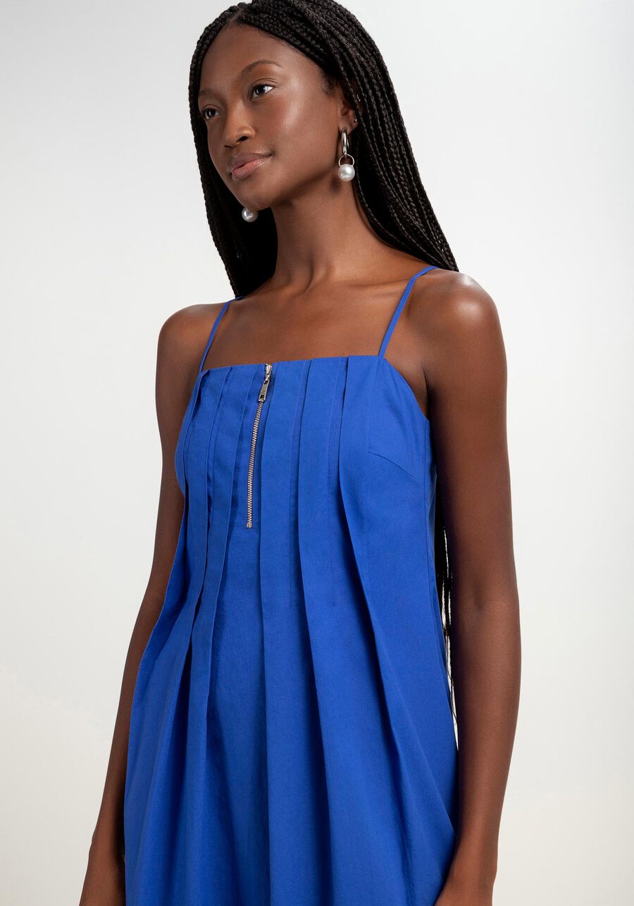 Vestido midi em Tecido Plano com Pregas, . Vestido midi em Tecido Plano com Pregas, , large.