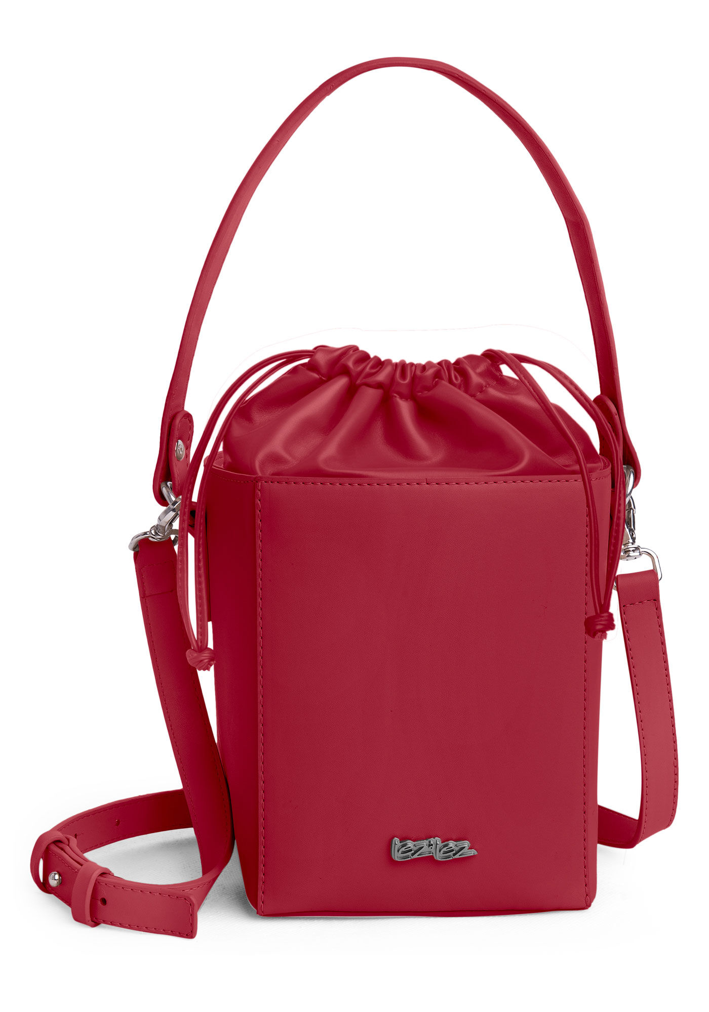 Bolsa Bucket com Al&ccedil;a Dupla, VERMELHO ALMOND, large.