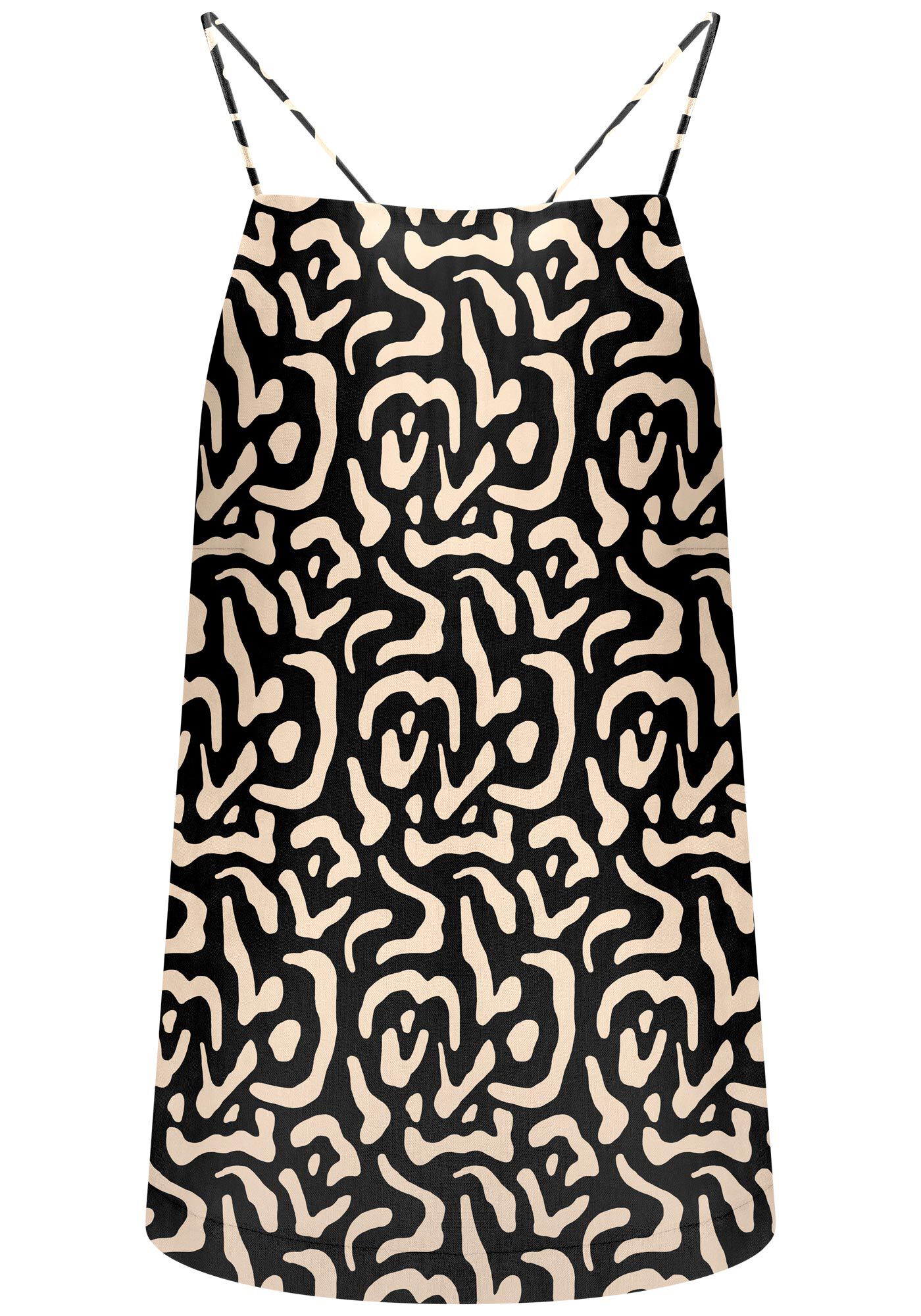 Blusa Estampada em Linho com Amarra&ccedil;&atilde;o Costas, , large.