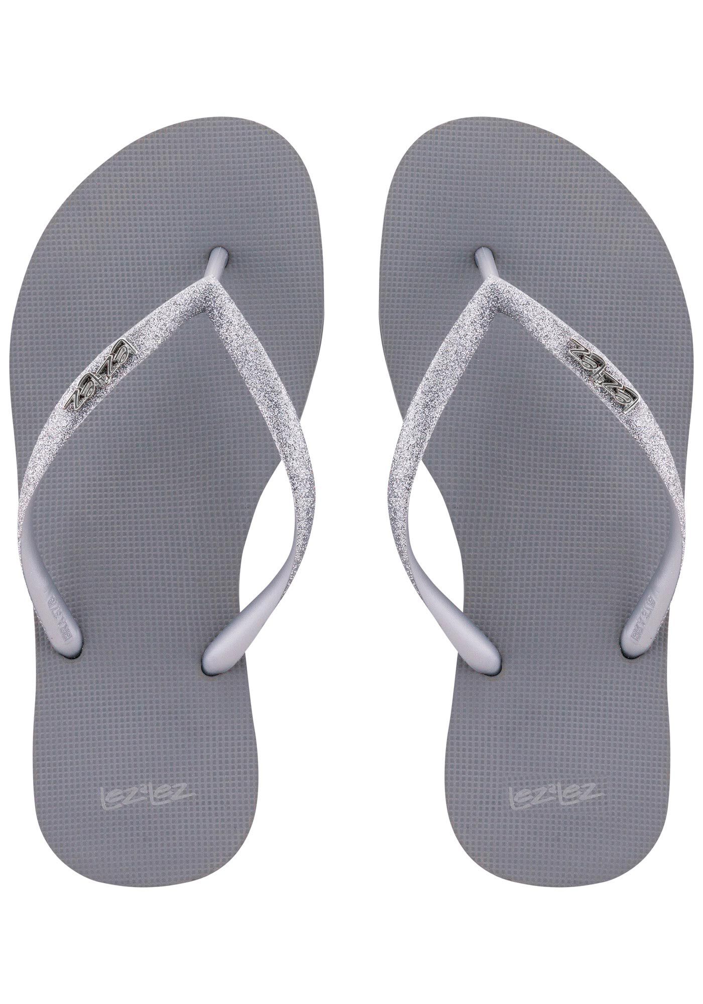 Chinelo de Borracha Minimal com Glitter, CINZA JUMO, large.