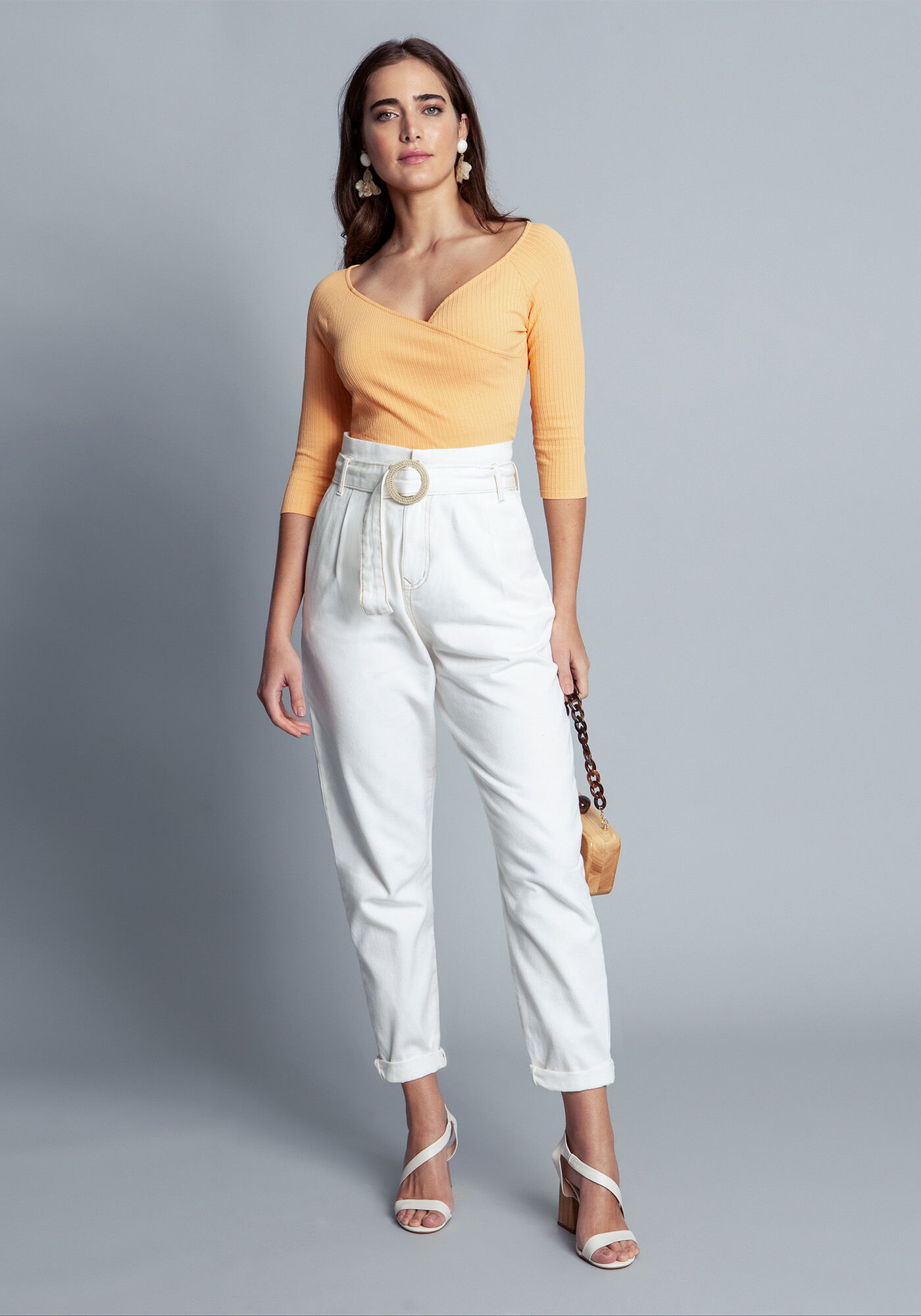 Blusa Cropped Malha Canelada Tracy, , large.